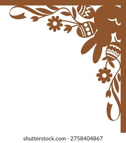 Easter Bunny Floral Door Corner Laser Cut Design