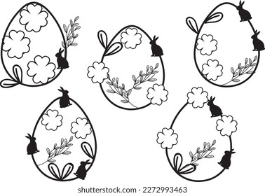 Diseño de Huevos Florales para Conejo de Pascua 
