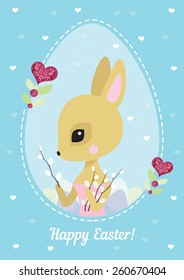 Easter bunny with flowers