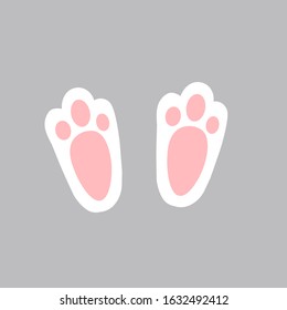 easter bunny foot shape illustration nursery