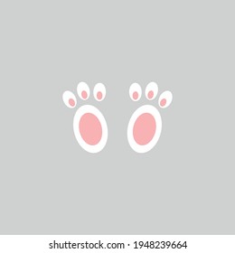 easter bunny foot shape illustration nursery