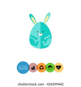 Easter bunny in form of egg flat icon