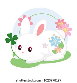 Easter Bunny and Four Leaf Clover
