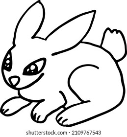 Easter bunny. Funny little rabbit happy for Easter. Fluffy lovely and cute with big eyes. Best friend for baby, kid, children, girl or boy, girlfriend. For party poster, celebration.
