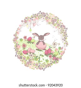 easter bunny with giant egg