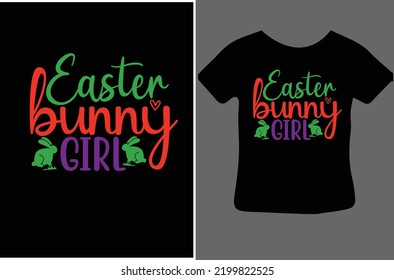 Easter bunny girl svg design