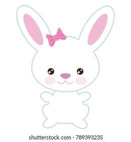 Easter bunny girl vector cartoon illustration