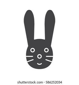 Easter bunny glyph icon. Rabbit silhouette symbol. Negative space. Vector isolated illustration