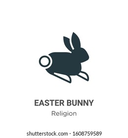 Easter bunny glyph icon vector on white background. Flat vector easter bunny icon symbol sign from modern religion collection for mobile concept and web apps design.