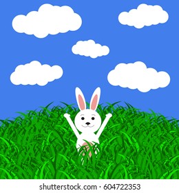 Easter bunny in the grass