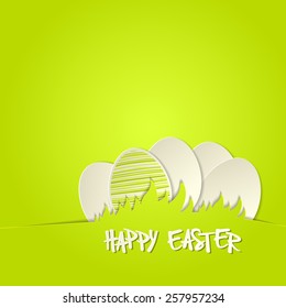 Easter bunny in grass greeting card