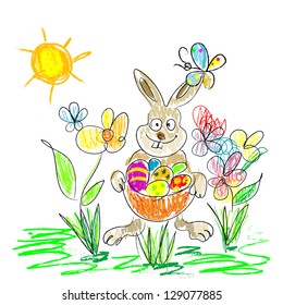Easter bunny greeting card