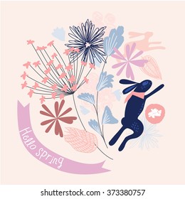 Easter bunny greeting card