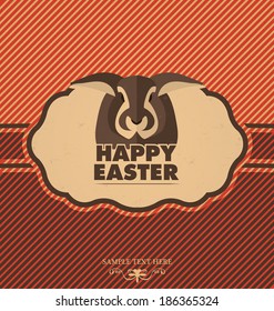 Easter Bunny Greeting Card / Happy Easter / Vintage Background