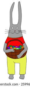 Easter Bunny. Hand drawn illustration.