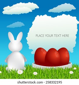 Easter bunny. Happy Easter. Easter eggs.
