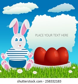 Easter bunny. Happy Easter. Easter eggs.uskrs