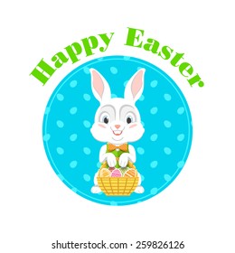 Easter Bunny. Happy Easter. Vector illustration with easter bunny.