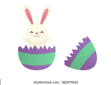 Easter Bunny Hatching From An Egg