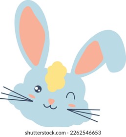 Easter bunny head hand drawn illustration