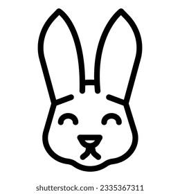 Easter bunny head line icon. Holiday decoration rabbit face silhouette outline style pictogram on white background. Happy spring holiday signs for mobile concept and web design. Vector graphics