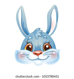Easter bunny. Head of a rabbit isolated on white background.