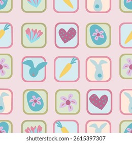 Easter bunny and heart pattern