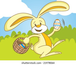 Easter Bunny Hiding Eggs