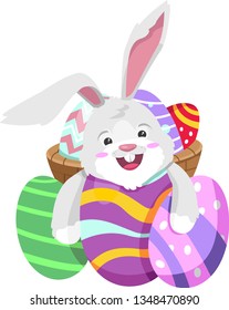 Easter Bunny Holding Easter Egg