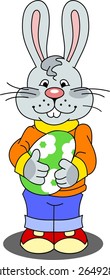 Easter bunny holding egg