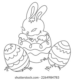 easter bunny, easter, holiday, easter decor, unique vector image, illustration, bunny, print for kids clothes, baby