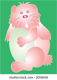 An Easter Bunny hugging an Easter egg graphic.Easily editable and scalable EPS format.
