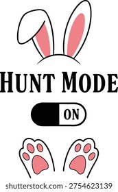 Easter Bunny, Easter Hunt Mode On With Bunny Ears And Cute Rabbit Paws
