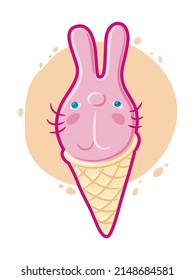 Easter bunny ice-cream cone t-shirt decoration