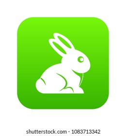 Easter bunny icon digital green for any design isolated on white vector illustration