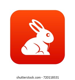 Easter bunny icon digital red for any design isolated on white vector illustration