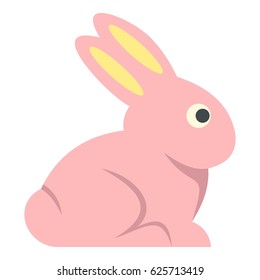 Easter bunny icon flat isolated on white background vector illustration