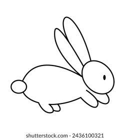 Easter bunny icon. Isolated contour Easter bunny