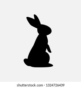 Easter Bunny icon. Rabbit silhouette isolated on white. Vector