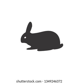 Easter Bunny icon. Rabbit silhouette isolated on white. Vector