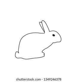 Easter Bunny icon. Rabbit silhouette isolated on white. Vector
