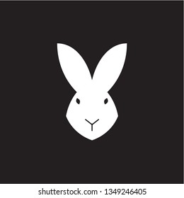 Easter Bunny icon. Rabbit silhouette isolated on white. Vector