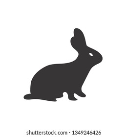 Easter Bunny icon. Rabbit silhouette isolated on white. Vector