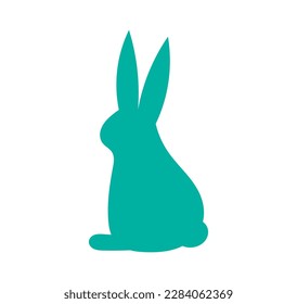 Easter bunny icon silhouette. Vector illustration.