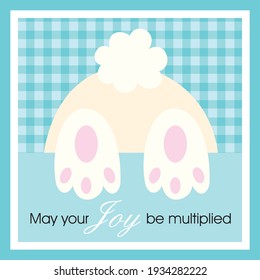 Easter bunny illustration for easter greeting card