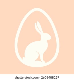 Easter Bunny. Easter illustration in a simple style for holiday cards, banners, greetings and other projects.