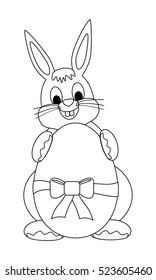 easter bunny isolated coloring page
