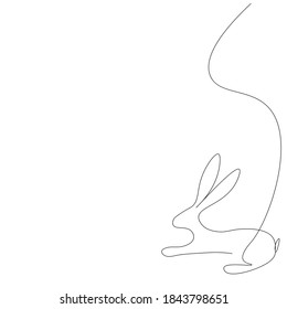 Easter bunny isolated on white background, vector illustration	