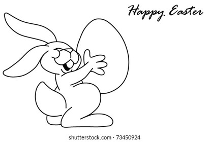 Easter bunny isolated on white background with copy space