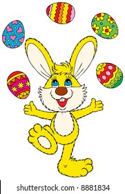 Easter Bunny juggler